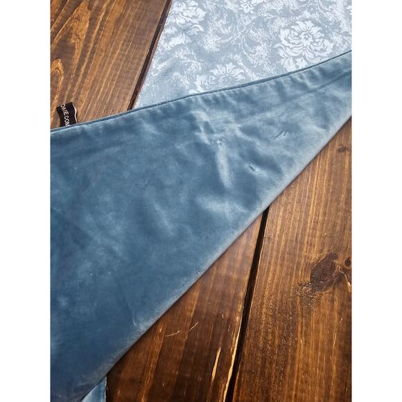 Rodeo Home Table Runner 13"x 75" Velvety Blue Damask Granny Cottage Core Royal - Picture 2 of 6